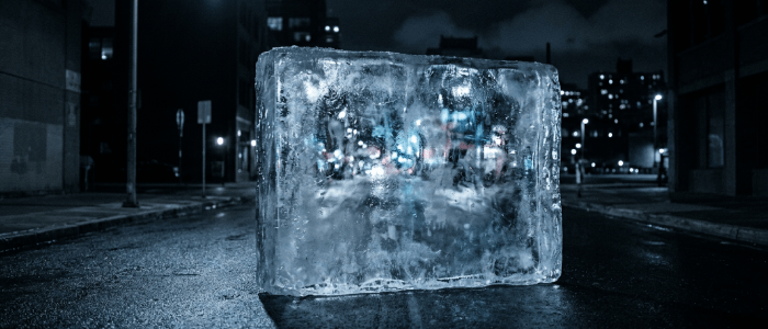 Drake standing over ice block during ICEMAN album rollout Toronto 2026
