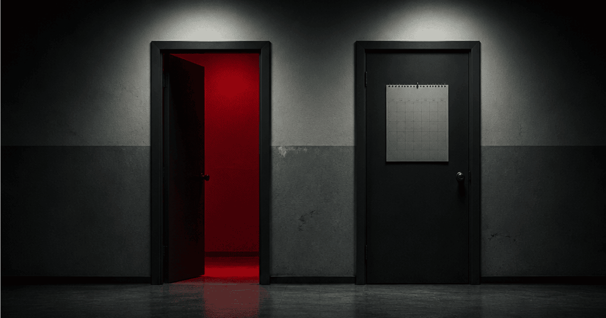 Two identical dark doorways side by side, reflecting the Trippie Redd NDA two albums announcement